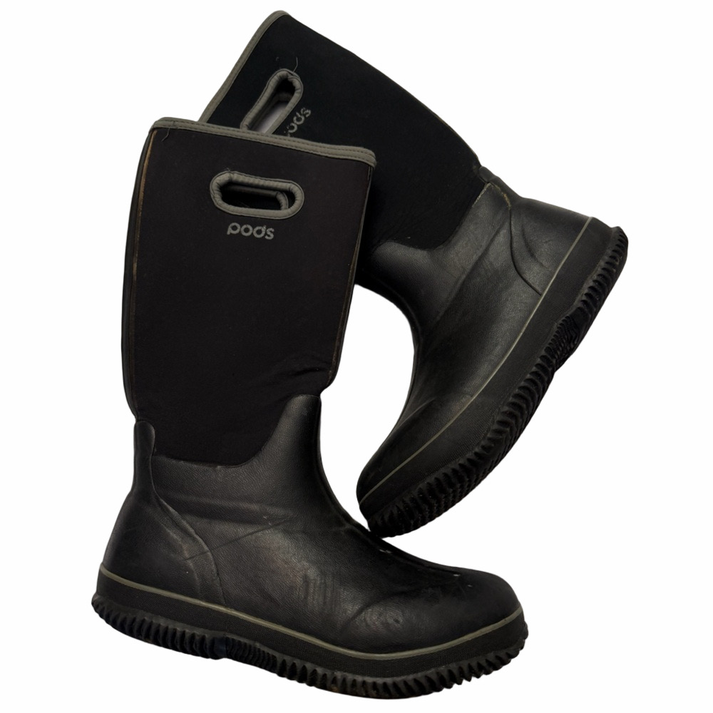 Pods Black Waterproof Insulated Winter Boots Men Size 8 Women 9.5